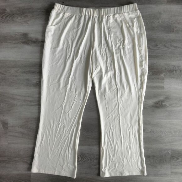 NWT Joan Boyce 2 Piece Outfit Cream Cold Shoulder Top Pants 2 XL - Picture 2 of 14